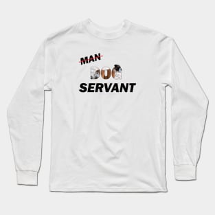 Man Dog Servant - Boxer dog oil painting word art Long Sleeve T-Shirt